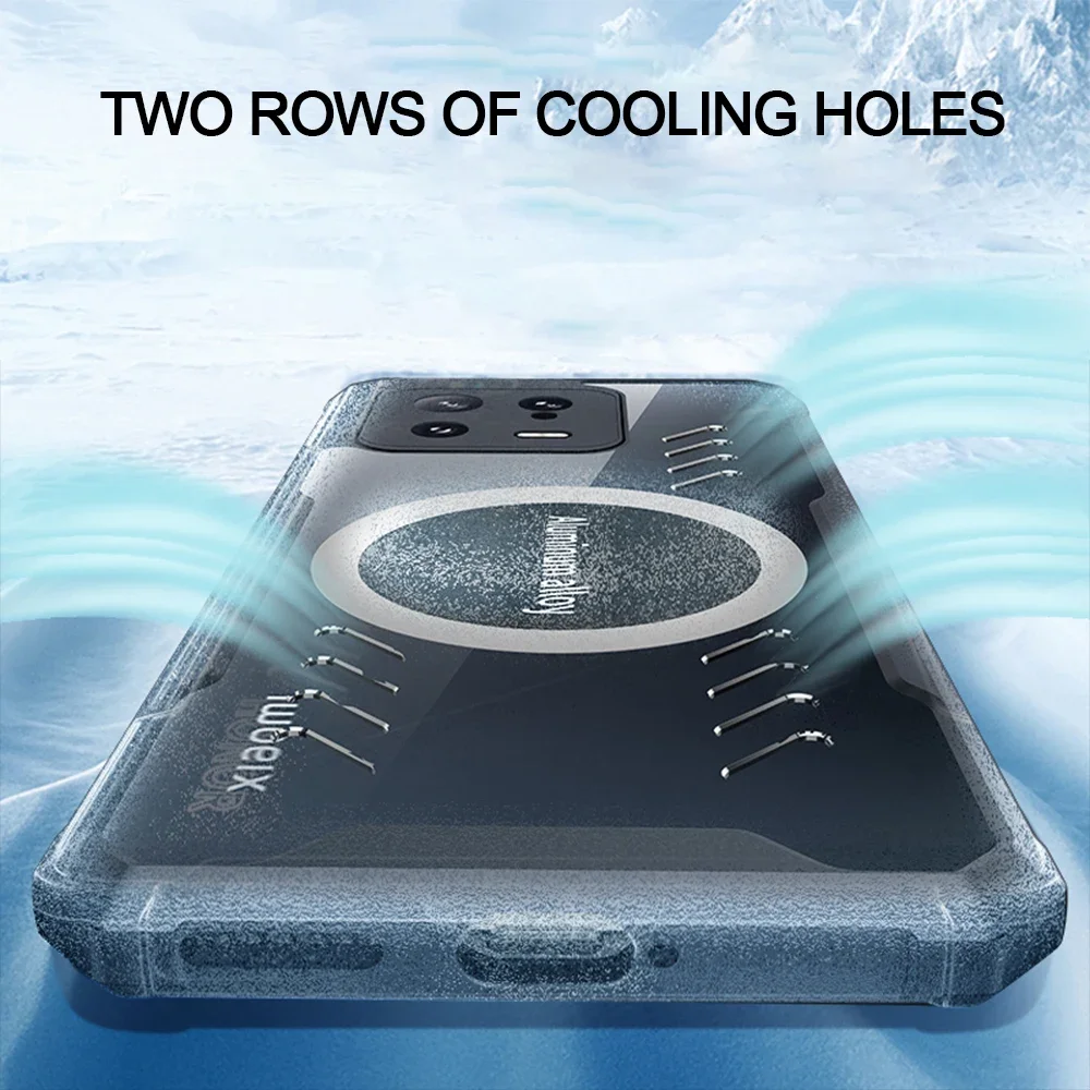 Para Xiaomi 13 14 Pro funda transparente de disipación de calor para Xiaomi Mi 13 12 11 Pro 12X POCO F3 F4 GT Redmi K40 K50 K60 Pro - imagen 5