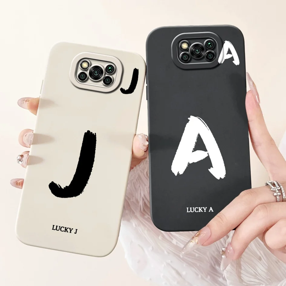Para Xiaomi Poco X3 funda con letras de moda funda protectora de lente de silicona suave para Xiaomi Poco X3 Pro parachoques Poco X3 NFC X 3 Fundas