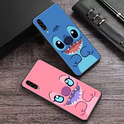 Funda de teléfono para Samsung Galaxy A7, A8, A9, 2018, A30, A30S, A50 S, A20, A70, A10, Note 9, 20, Ultra, azul, rosa, Ángel, dibujos animados de Lilo-Stitch