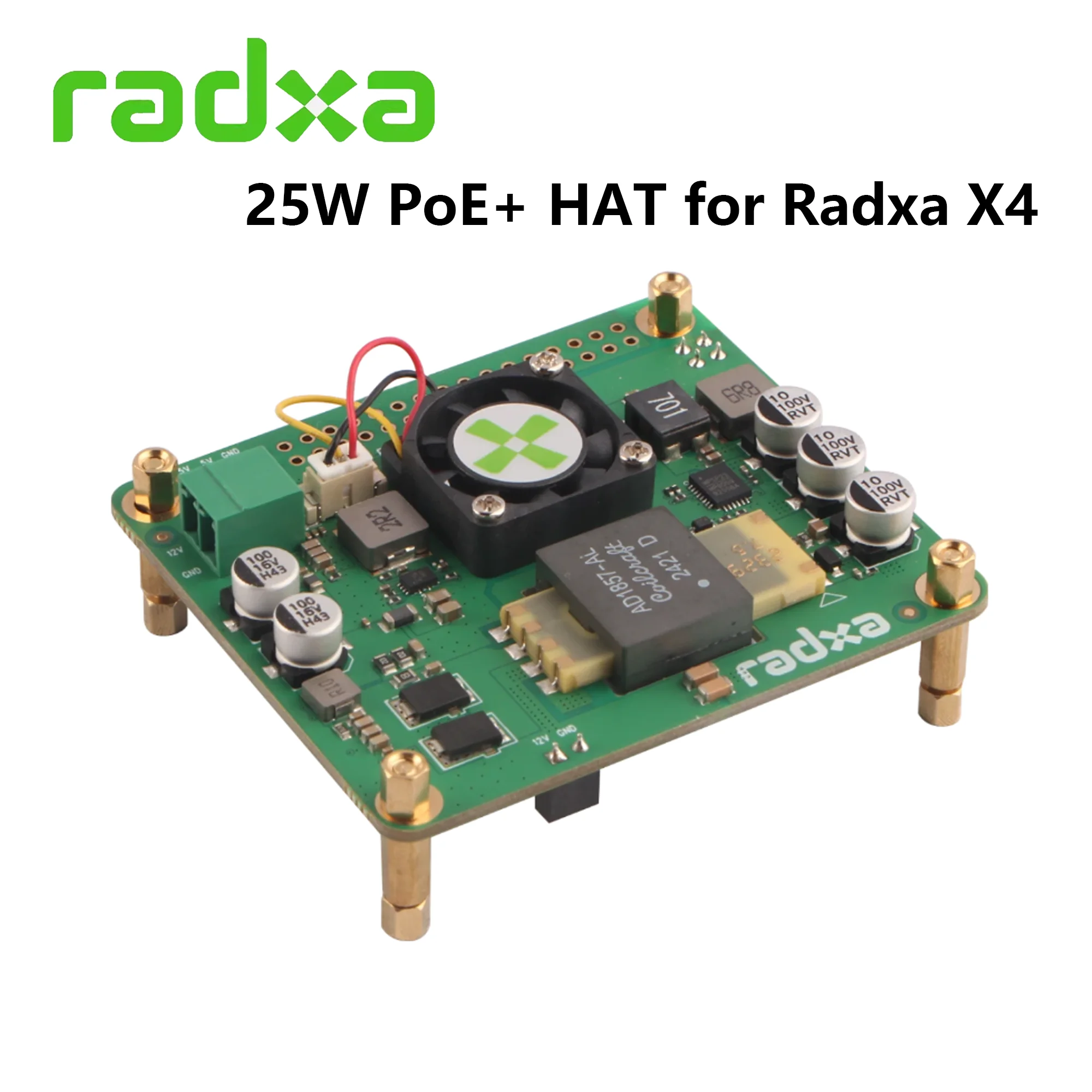 Radxa 25W PoE + HAT para Radxa X4 One Cable para fuente de alimentación y red ventilador de velocidad ajustable - imagen 2