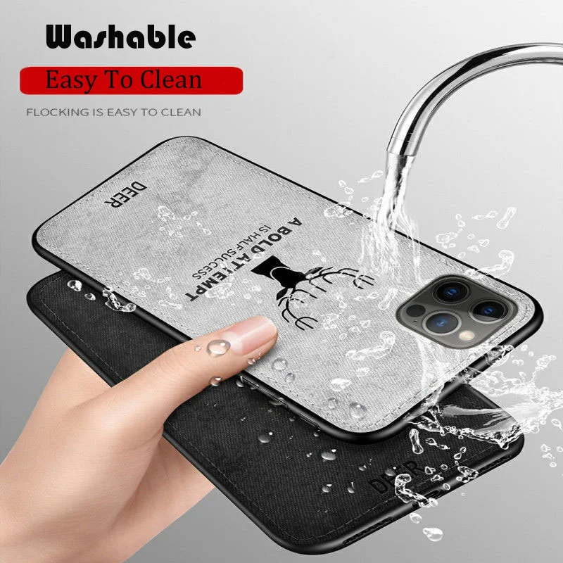 Funda de teléfono con patrón de tela a la moda para iPhone 13, 14, 15 Pro Max, XR, Xs Max, 11 Pro Max, 12 Mini Plus, cubierta protectora de ciervo - imagen 4