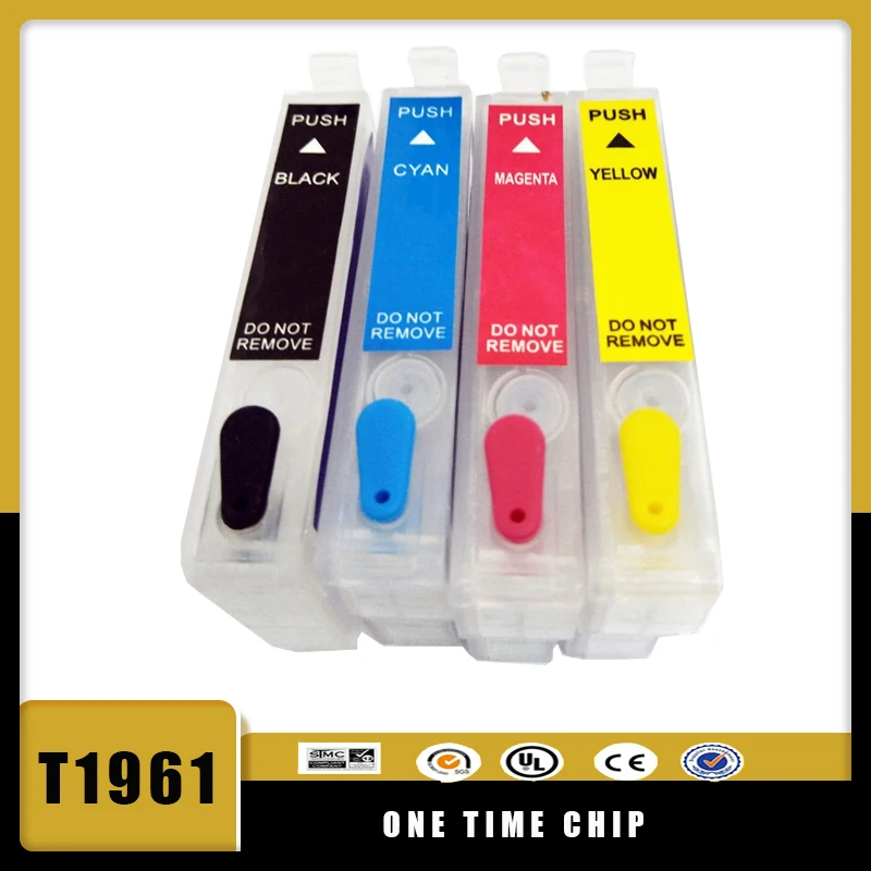 Vilaxh-cartucho de tinta recargable T1961, para Epson T1961, T1951, T1971 XL, EXPRESSION XP 101, 201, 211, 401, 204, 104, 214, 411, Chip de WF-2532 - imagen 2