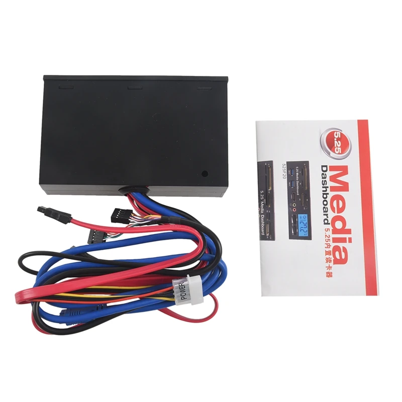 Lector de tarjetas multifunción para salpicadero de medios, Panel frontal de 5,25 ", USB 2,0, USB 3,0, 20 pines, e-sata SATA - imagen 5