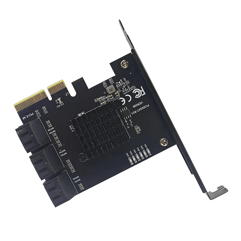 Tarjeta de expansión PCIE SATA PCI Express X4 a 6 puertos SATA3.0 multiplicador de puertos de 6Gbps divisor PCIE agregar tarjeta para HDD SSD IPFS minería - imagen 3