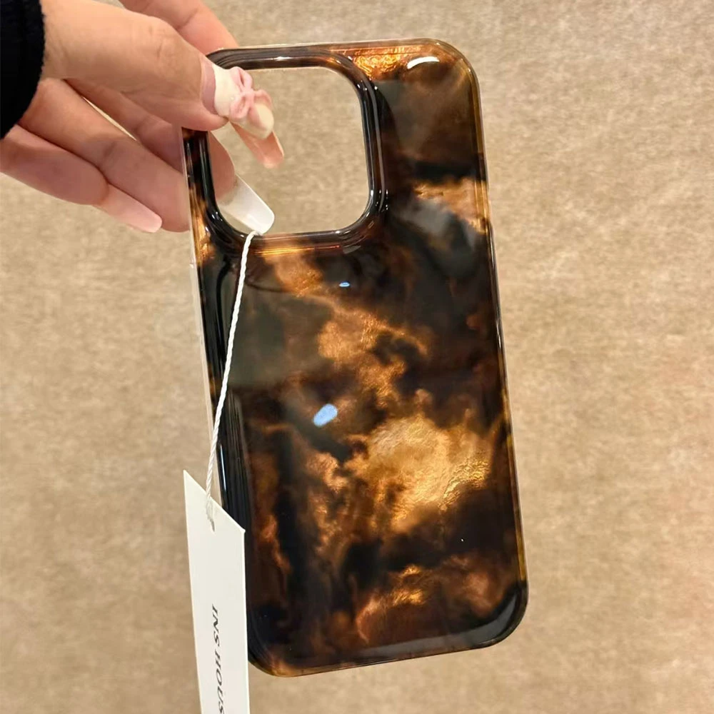 Funda de teléfono ámbar de carey negra y marrón para Xiaomi Redmi Note 15 14 13 12 11 10 10S 8 9 Pro 15C 9C 13C 14C A3 9C A1 A5 - imagen 3