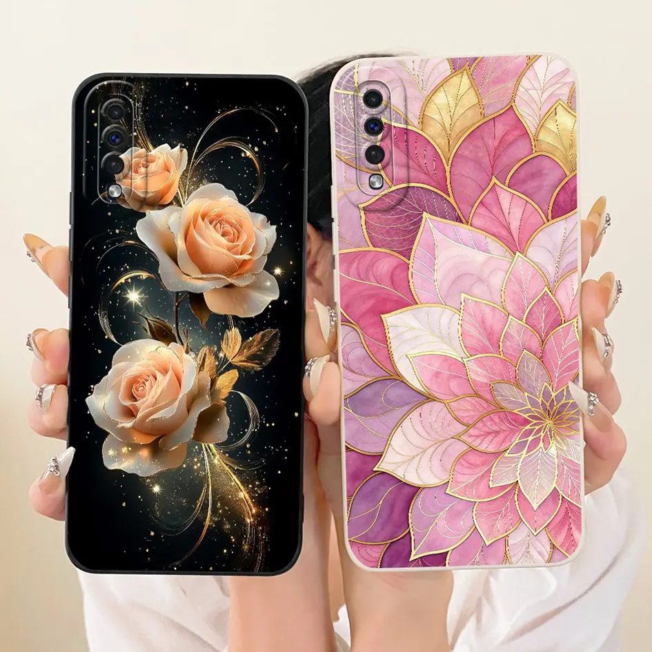 Funda A50 A70 para Samsung Galaxy A30S A50S A70S funda SM-A307F SM-A507F SM-A707F moda Margarita flor suave silicona protege Shell - imagen 4