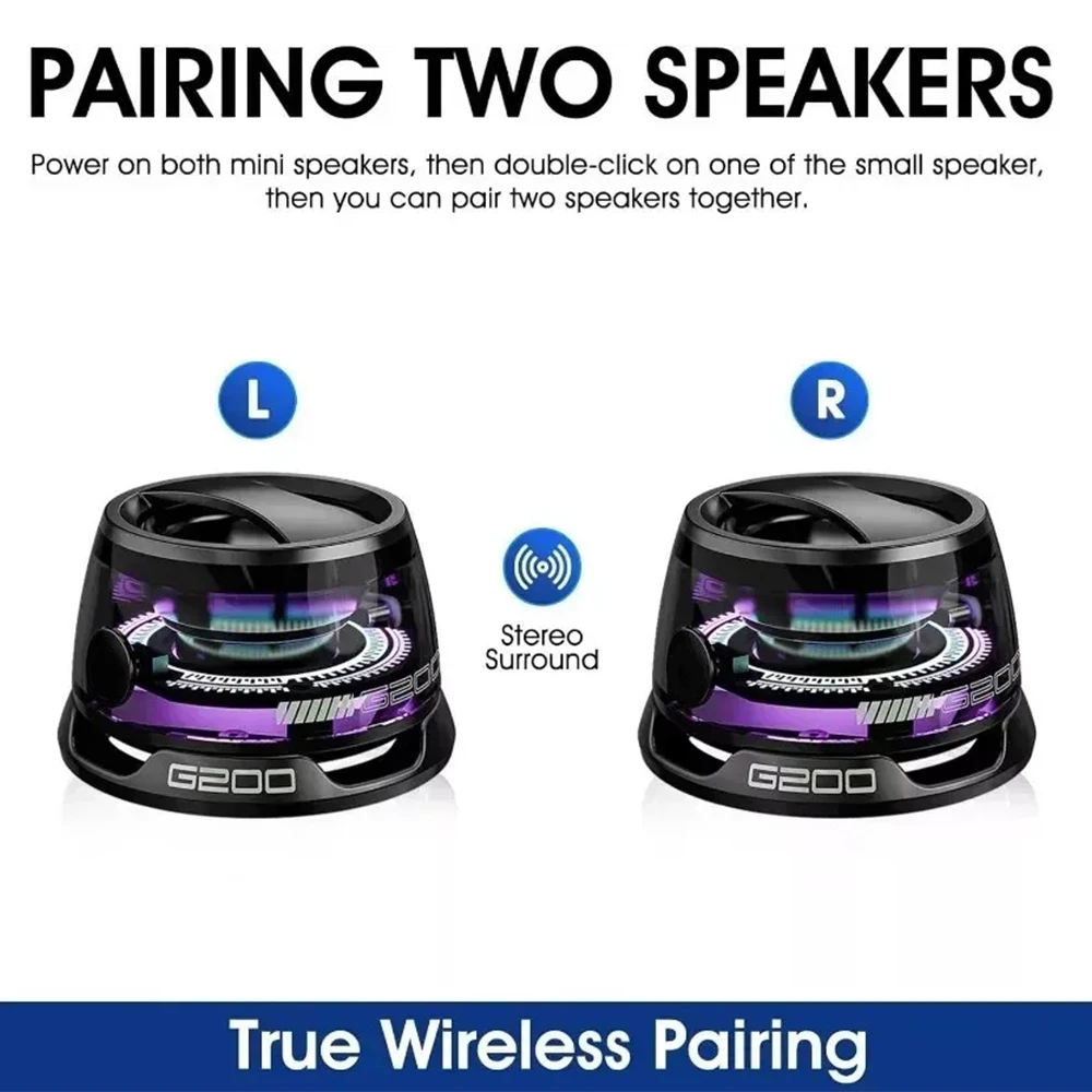 Altavoz Bluetooth portátil magnético, Mini caja de sonido, barra de sonido estéreo HiFi, altavoz inalámbrico con luz LED de Color, soporte para teléfono - imagen 4