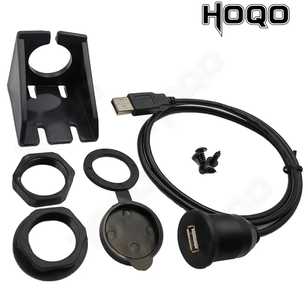 Cable de extensión USB 2,0 impermeable para panel de automóvil, rueda, barco, tablero de instrumentos de motocicleta, cable de extensión USB