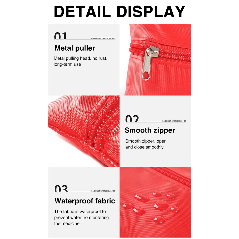 Mini bolsa de primeros auxilios, bolsa de almacenamiento de medicina de emergencia portátil, botiquín de primeros auxilios, bolsa vacía para acampar al aire libre, senderismo, viajes, emergencia - imagen 5