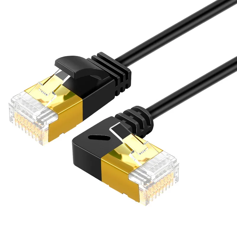 Cable Ethernet Cat7 ultradelgado RJ45 Cable de red UTP de ángulo recto Cable de conexión Cables Lan Cat6a de 90 grados para enrutador de ordenador portátil caja de TV - imagen 3