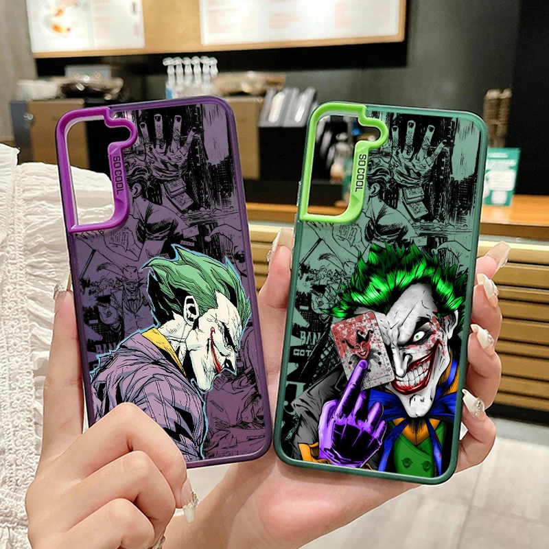 Marvel villano Joker para Samsung Galaxy S24 23 22 21 20 Ultra Plus A55 A54 A05S funda de teléfono plateada de color mate - imagen 2