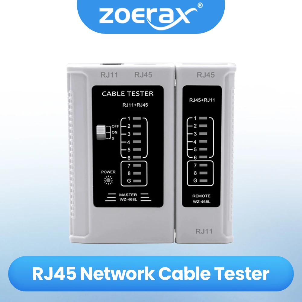 ZOERAX-probador de Cable RJ45, herramienta de prueba de Cable Ethernet para Cable LAN RJ45 RJ11 RJ12 Cat5 Cat5e Cat6 Cat6a Cat7