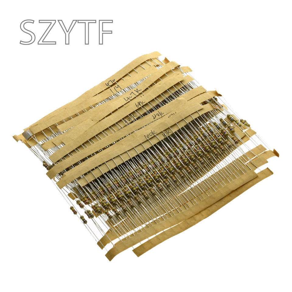 Paquete de resistencias de película de carbono de 1/4W 5% 10 ohm-1M de uso común 30 tipos * 20 = 600 piezas - imagen 4