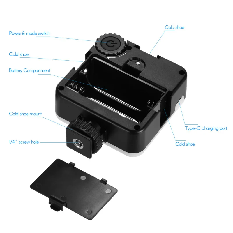 Andoer-Mini luz LED para vídeo KM-72B, luz de Color RGB multifuncional para cámara, luz de relleno con zapata fría, temperatura de Color ajustable - imagen 3