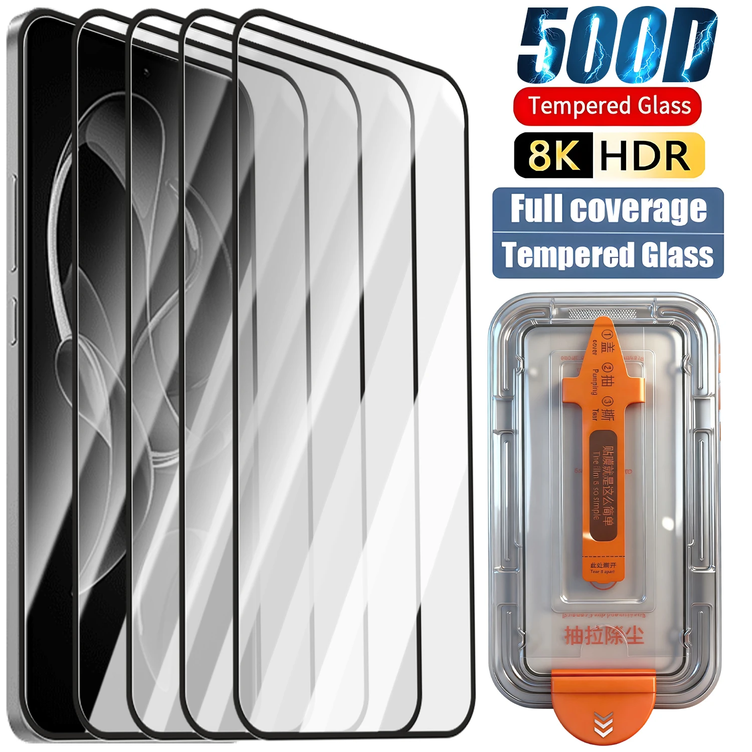 Vidrio templado de cubierta completa fácil de instalar sin polvo para Xiaomi Mi Poco X7 Pro X7Pro protectores de pantalla de dureza 9H película transparente HD