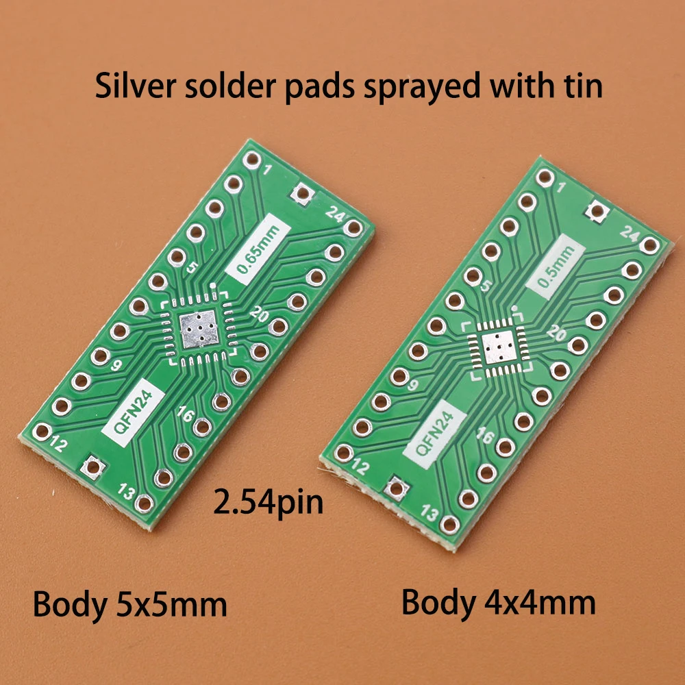 Almohadilla de soldadura dorada/plateada QFN24, adaptador de inserción directa SMT, placa de transferencia de placa de prueba con un espaciado de 0,5/0,65mm, 2,54 pines, 1 ud. - imagen 2