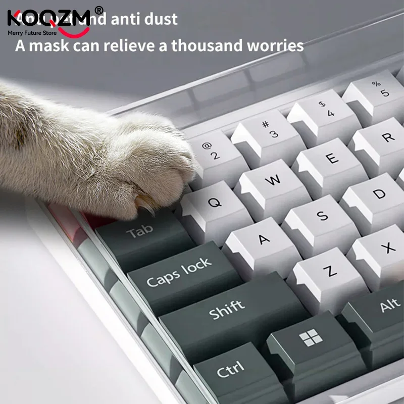 Funda para teclado acrílico transparente a prueba de polvo, 78/108 teclas, cubierta antipolvo para teclado mecánico para jugadores de ordenadores e-sports - imagen 5