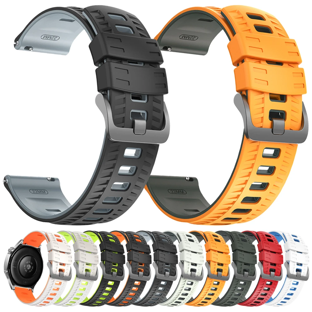 Correa de silicona de 22mm para Xiaomi Watch S4 S3 2 Pro S2 46mm 42mm S1 Active/Color 2 para Huami Amazfit GTR 4 2e GTR3 Pro bandas deportivas