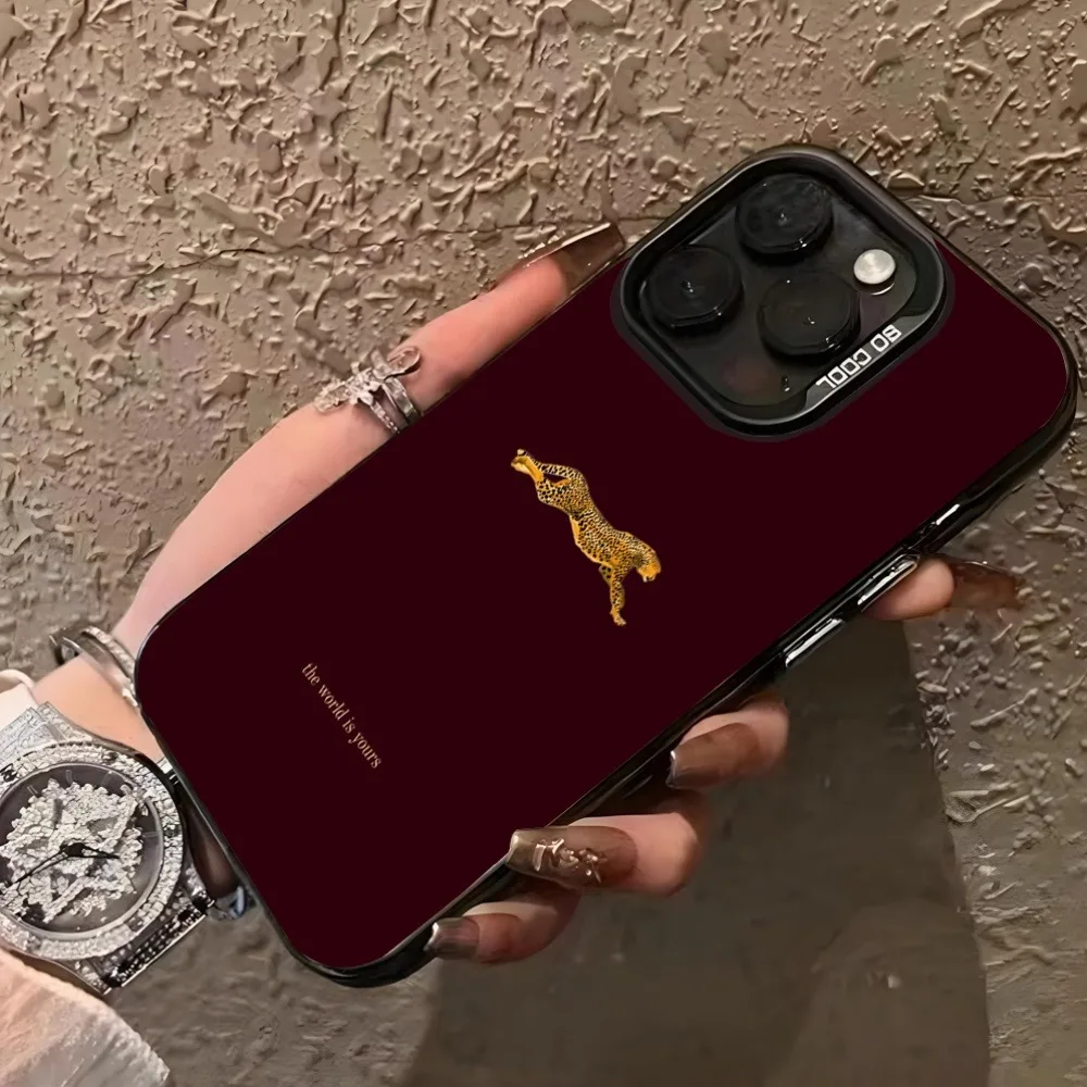 Funda de teléfono con estampado de leopardo, color rojo vino, para Samsung Galaxy S25 S24 Ultra S23 FE S22 Plus A16 A26 A36 A56 A25 A55 A54 A53 - imagen 4