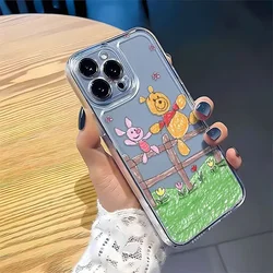 Children's Graffiti Winnie the Pooth Phone Case For iPhone 11 12 13 14 15 16 17 Pro Max X XR XS XSMAX SE 7 8 Plus Y2K Soft Cover