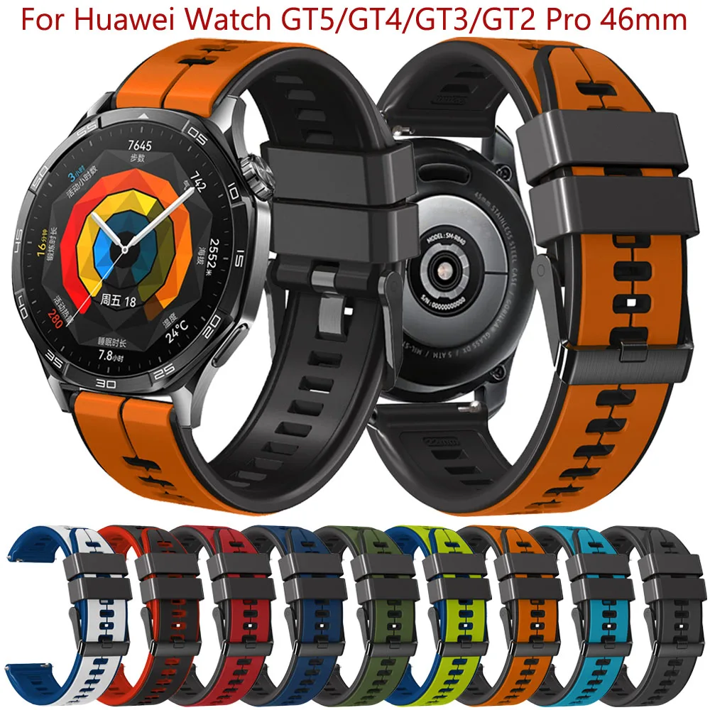 Correa de silicona para Huawei Watch GT 5 GT5, accesorios de reloj de 46mm, 22mm, GT4 GT3 GT2 GT 3 2 Pro SE