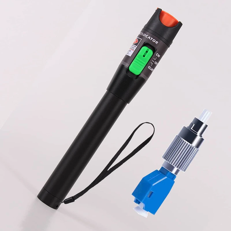 Localizador Visual de fallos, Kit de prueba de fibra óptica de 10-80KM con modo único, adaptador FC macho a LC hembra de 9/125um para prueba de Cable de fibra