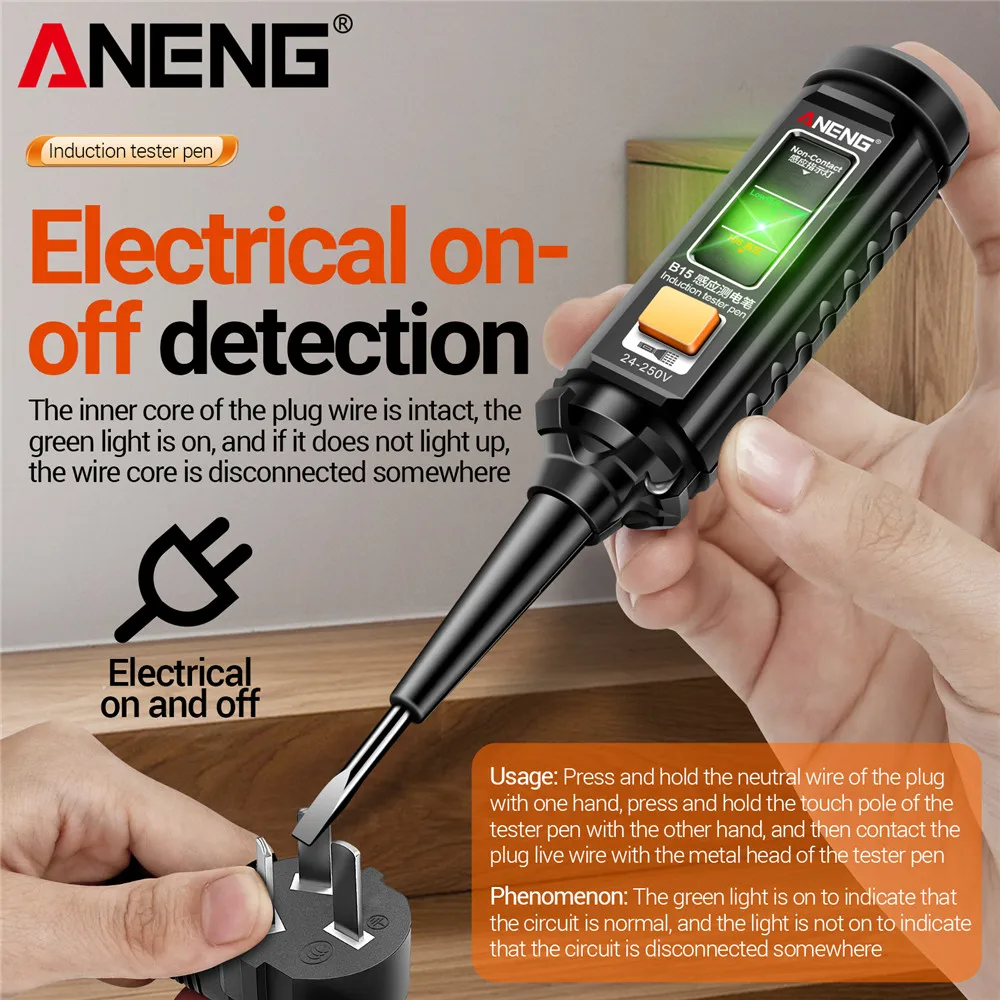 Pinza amperimétrica ANENG ST180 + B15 multímetro Digital probador pluma traje 4000 recuento 30-1000V voltaje Ohm Detector herramientas de buscador de diagnóstico - imagen 5