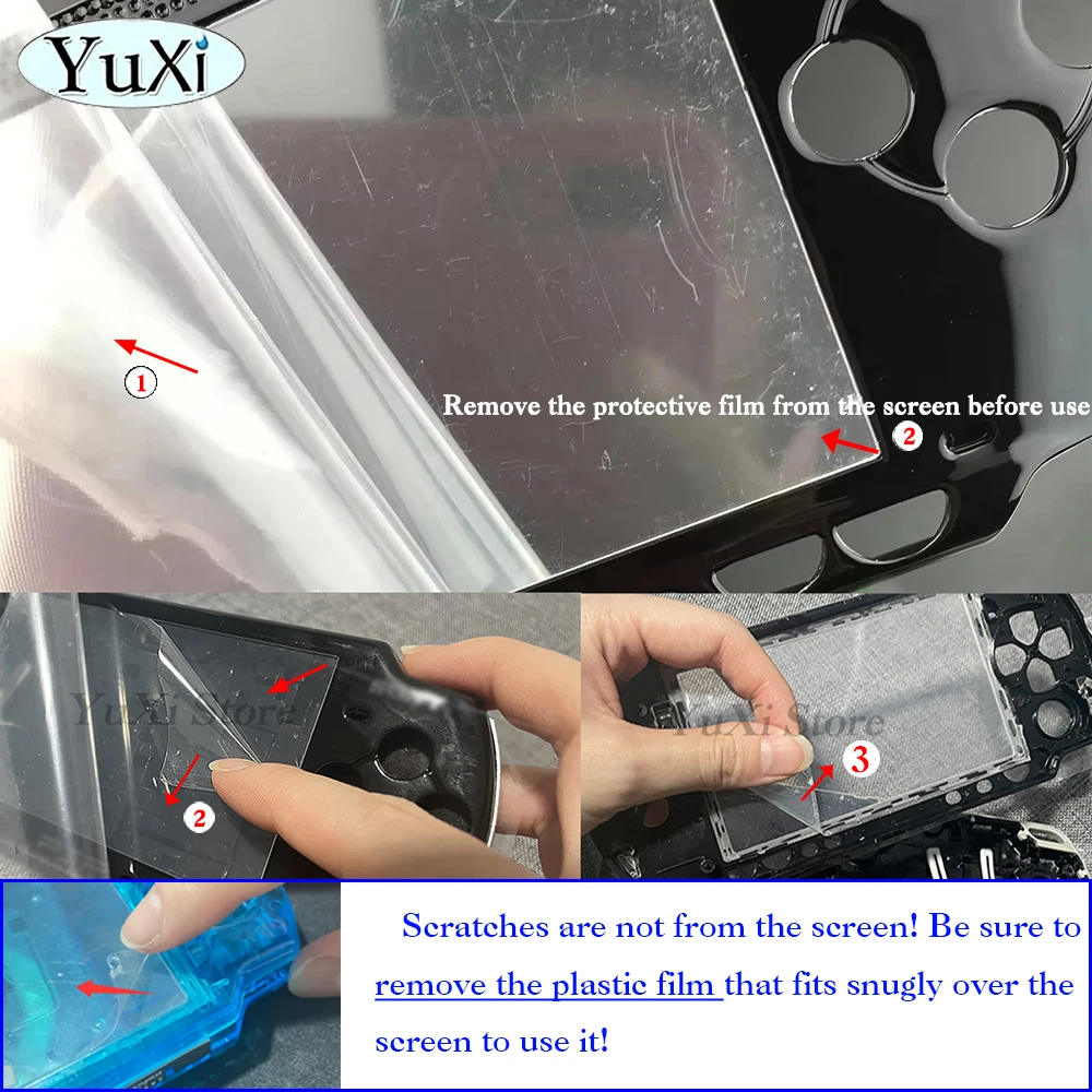 Carcasa protectora frontal para consola de juegos PSP 1000, cubierta de placa frontal transparente, 1 unidad - imagen 3