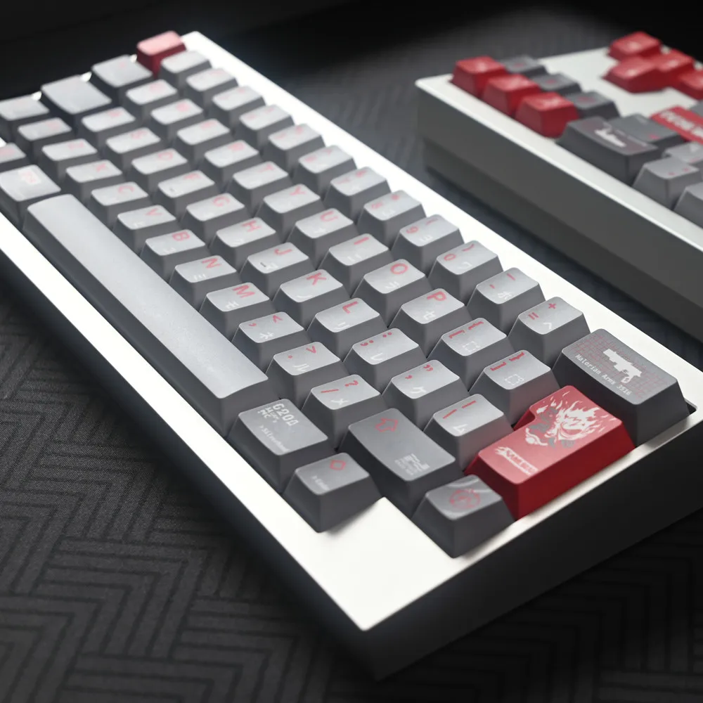 Teclado mecánico Keycap ruso japonés Etymon 142 teclas personalizado plata mano PBT Keycap cereza perfil tinte SuB para interruptores MX - imagen 5