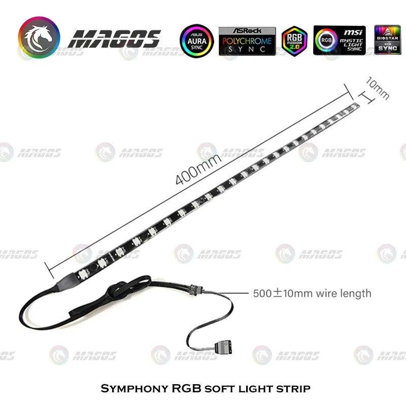 COOLMOON-tira de luz LED magnética Flexible, 40cm, RGB, 5V, ARGB, M/B, chasis de sincronización, decoración para caja de PC, gabinete DIY para jugadores - imagen 3