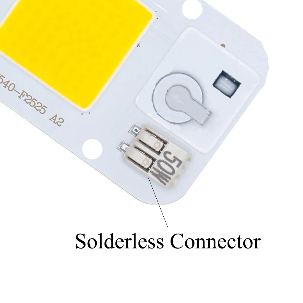 50W COB LED 220V 110V sin soldadura potente Chip LED reflector integrado cuenta de luz LED aluminio F7540 blanco cálido Diy - imagen 5