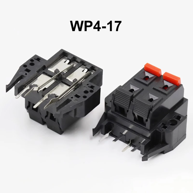 1 Uds WP doble fila 4 posiciones conector Audio bocina cable Jack Socket WP4-17 WP4-15 altavoz resorte Terminal interruptor Clip de prueba - imagen 3