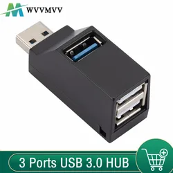 Hub USB 3.0 giratorio para PC y Mac con puertos