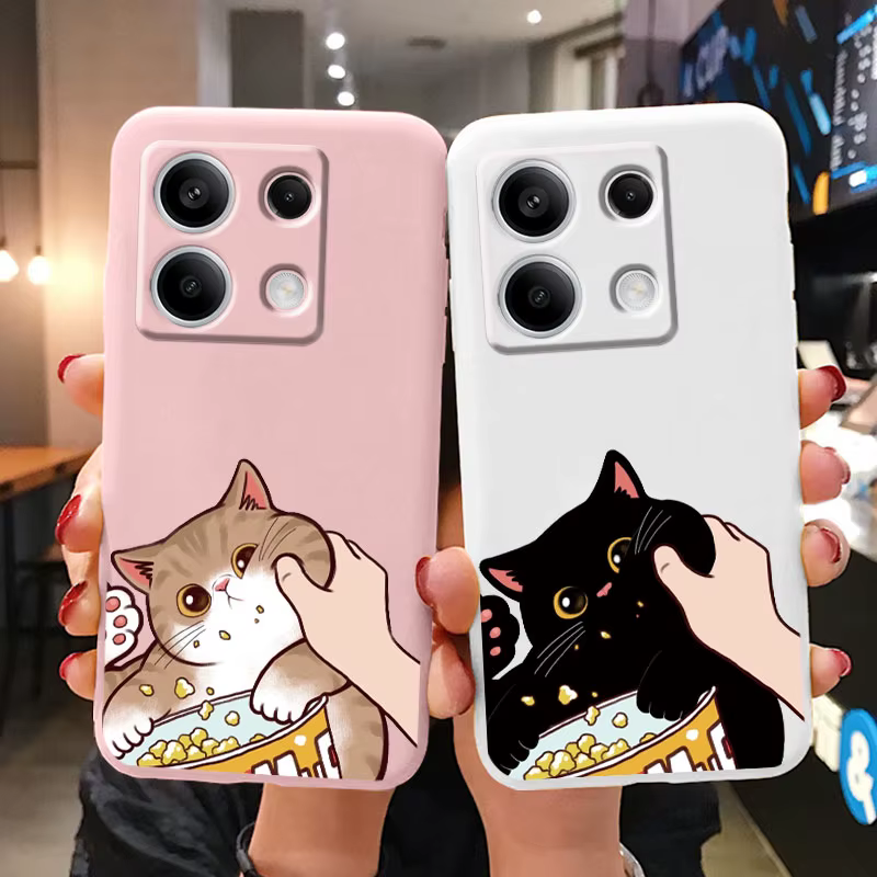Funda de dibujos animados para Redmi 13C 4G 5G 13R Note 13 Pro Redmi13 Note13R Poco C65 M6 Pro X6 PocoM6 funda de gato lindo parachoques suave pareja - imagen 2