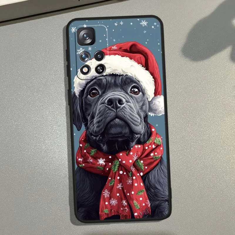Navidad gatos perros para Xiaomi Redmi Note 14 14S 13 12S 12R 12T Lite Pro Plus Max 5G 4G funda de teléfono negra - imagen 3