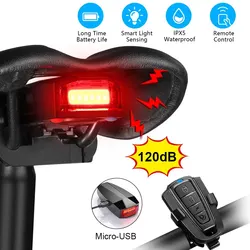Alarma Antirrobo para Bicicleta Inalámbrica con Luz Trasera LED