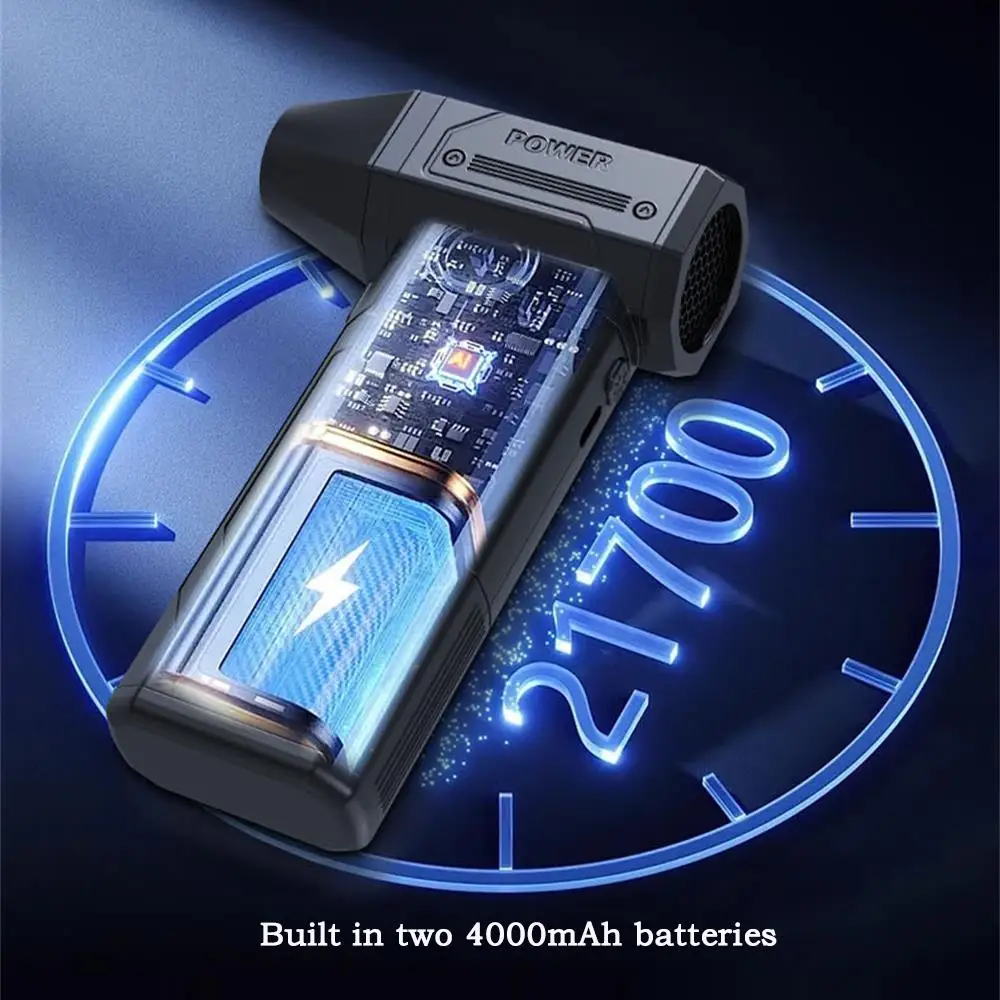 Nuevo Turbofan violento de 130000RPM, luz LED, ventilador de Motor sin escobillas de alta velocidad, regulación de velocidad infinita, herramienta de limpieza de ventilador violento, regalo - imagen 3