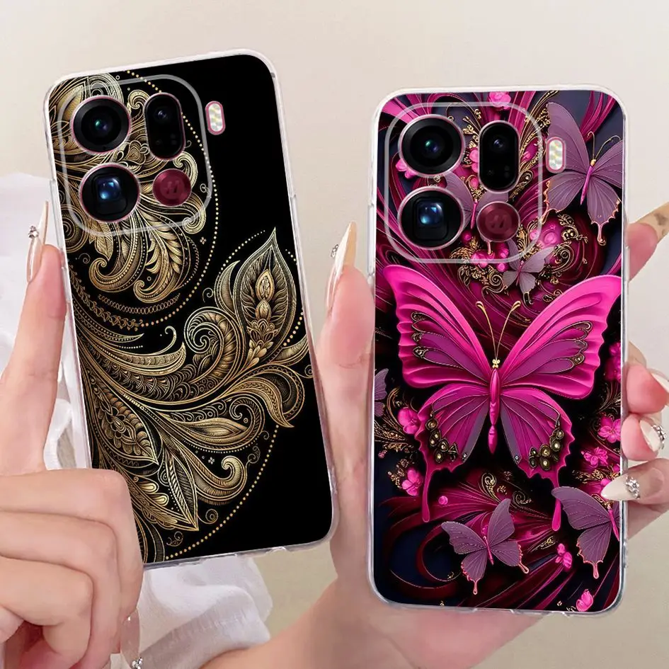 Para OPPO Find X9 Pro 2025 funda Popular con estampado de lazo de flores carcasa de teléfono de silicona suave para OPPO Find X9 FindX9 Pro Coque - imagen 4