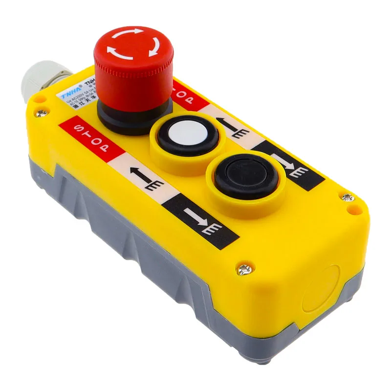 Interruptor de botón Industrial resistente al agua, interruptor de parada de emergencia para estación de Control colgante de polipasto de grúa eléctrica - imagen 3