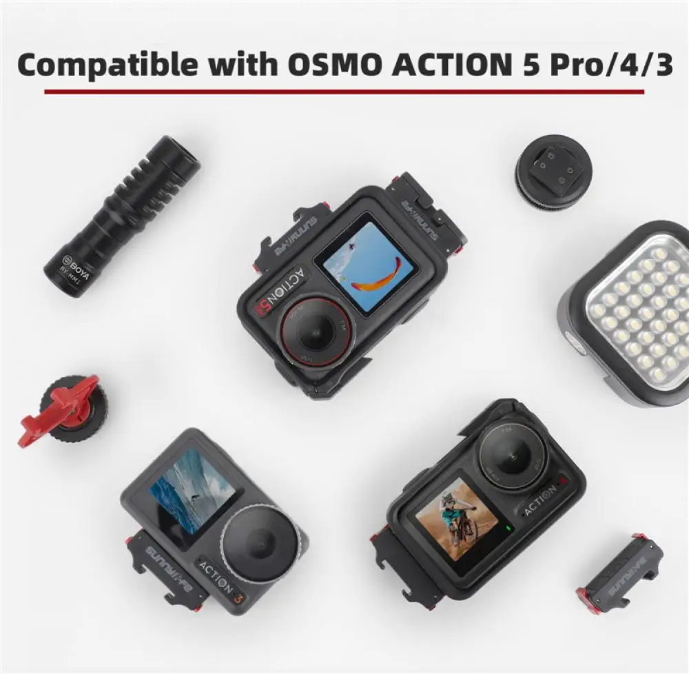 Para DJI Osmo Action 5 Pro/4/3 adaptador magnético montaje Base de montaje de liberación rápida con zapata fría cámara trípode adaptador montaje - imagen 2
