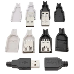 Conector USB-A macho y hembra de 4 pines para soldar
