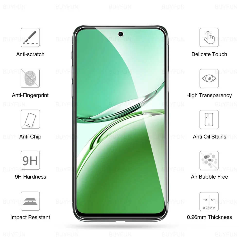 Protector de pantalla de lente de cámara 6 en 1 para Oppo Reno12 F 4G/5G oppoReno12F reno 12 F F12 reno12 F vidrio templado de seguridad Reno12F 6,67" - imagen 2