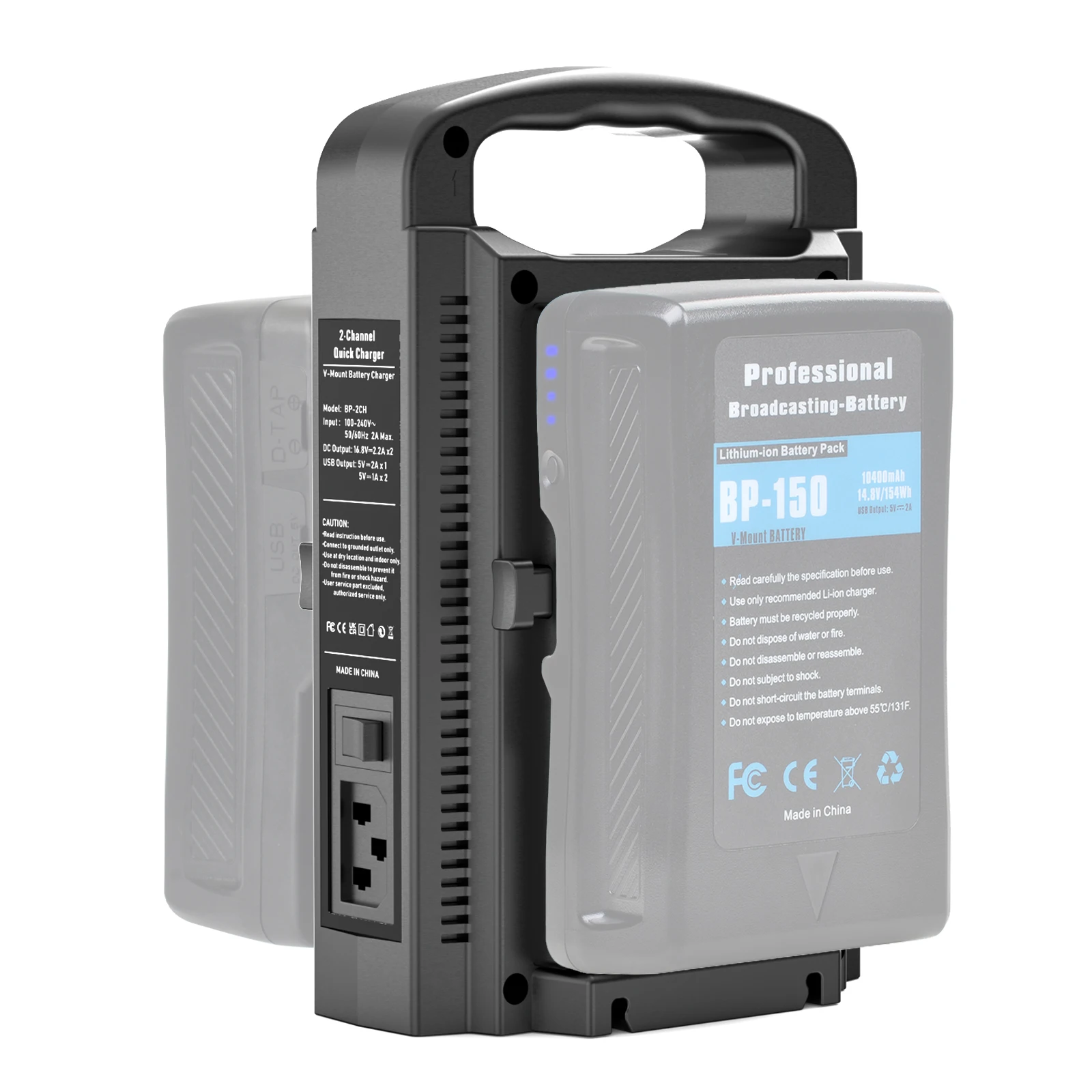 Cargador de batería Batmax V Mount, cargador rápido adaptador D-Tap de doble canal de 16,8 V para baterías Sony V Mount/V Lock - imagen 3