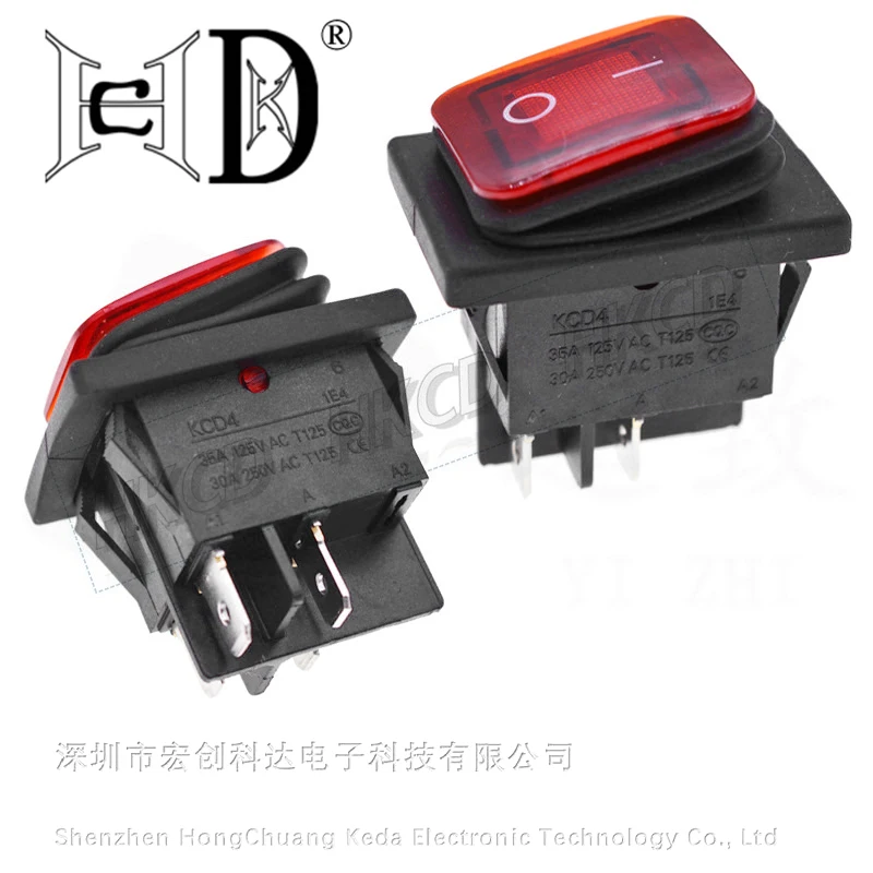 2 uds interruptor basculante impermeable interruptor de botón de encendido y apagado de 4 pines - imagen 2