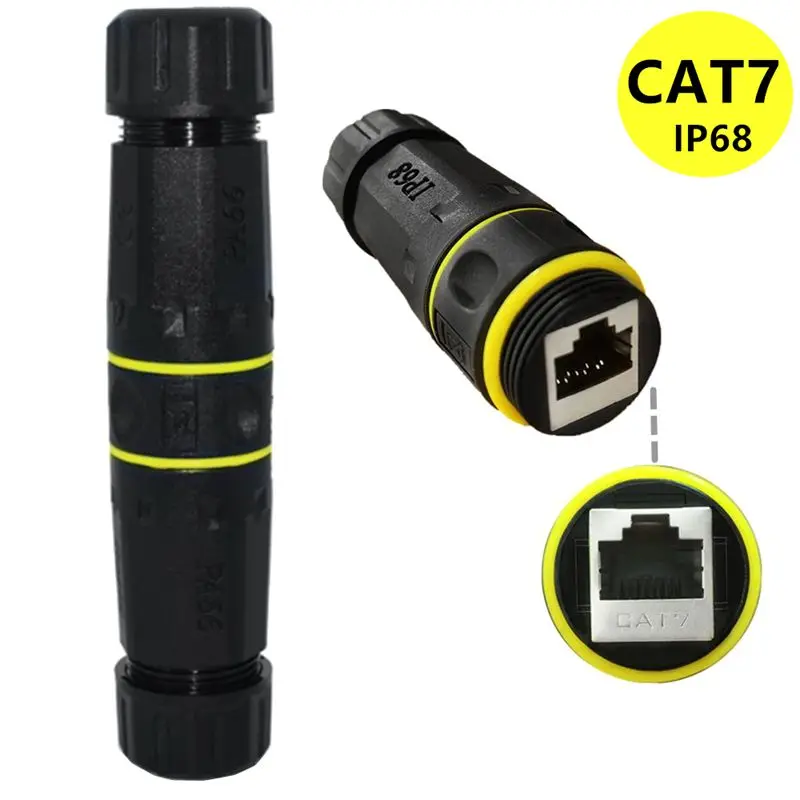 IP68 impermeable y a prueba de polvo Cat7/Cat5/Cat6/Cat6A RJ45 blindado cobre puro 10GB Ethernet hembra a conector hembra