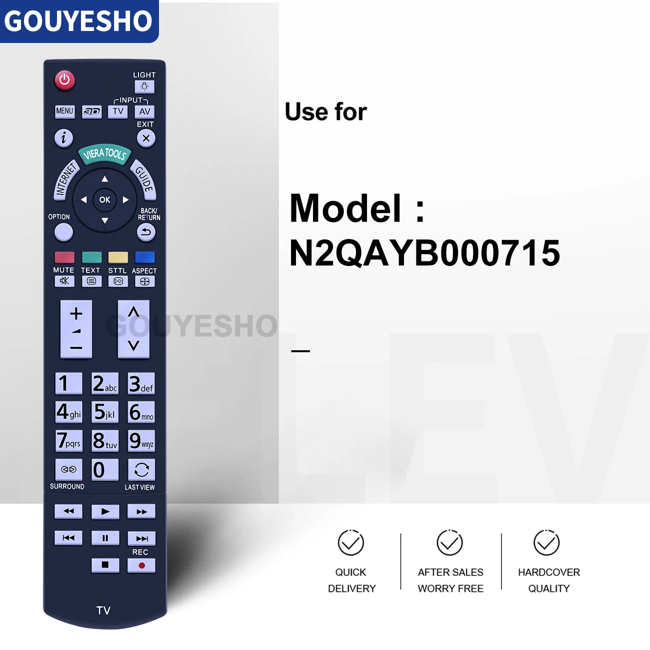Mando a distancia para televisor Panasonic, nuevo mando a distancia para TV N2QAYB000715 N2QAYB000430 LED 3D-DX TX-PR50GT50 TX-P50ST50E TX-L42ETW50 - imagen 3