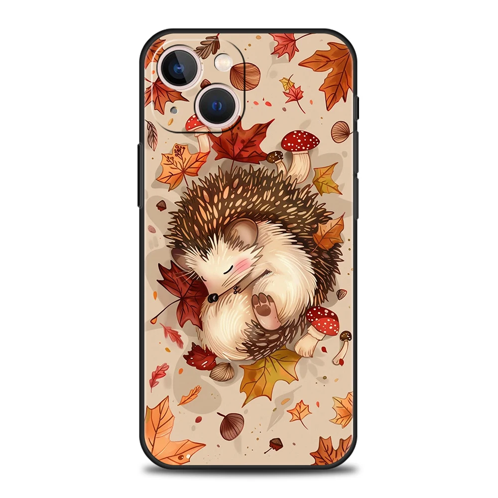 Funda de teléfono suave de TPU de lujo para iPhone 17 Air 16E 16 11 15 14 Pro MAX 12 13 7 8 Plus X XR XS SE 2022 cubierta lindo pequeño erizo - imagen 4