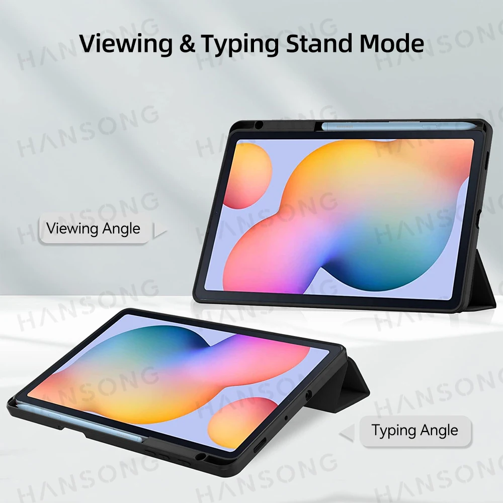 Para Samsung Tab S6 Lite funda para Samsung Tab SM-P610 P613 P615 P619 10,4 pulgadas con despertador automático/sueño portalápices funda para tableta - imagen 5