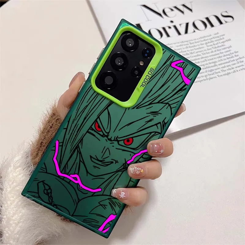 D-Dragon Ball Cool Son Goku Art para Samsung Galaxy S25 S24 S23 S22 S21 Ultra Plus funda plateada colorida para teléfono - imagen 4