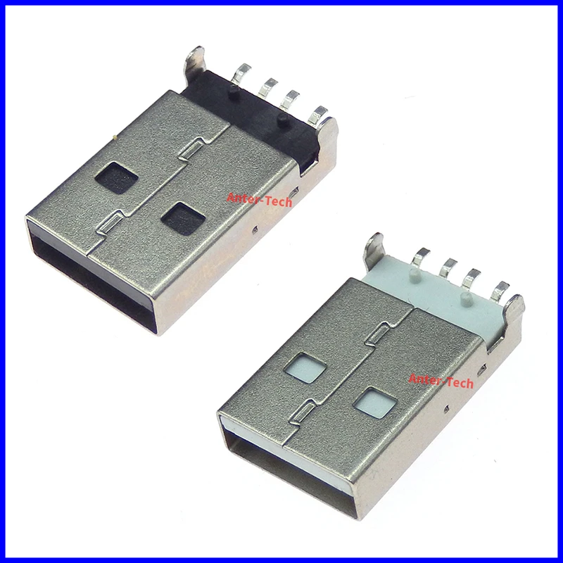 10 Uds IMC nuevo tipo A macho USB 2,0 conectores de enchufe de 4 pines con cubierta de plástico negro parche de inserción recta DIP SMD SMT PCB - imagen 3